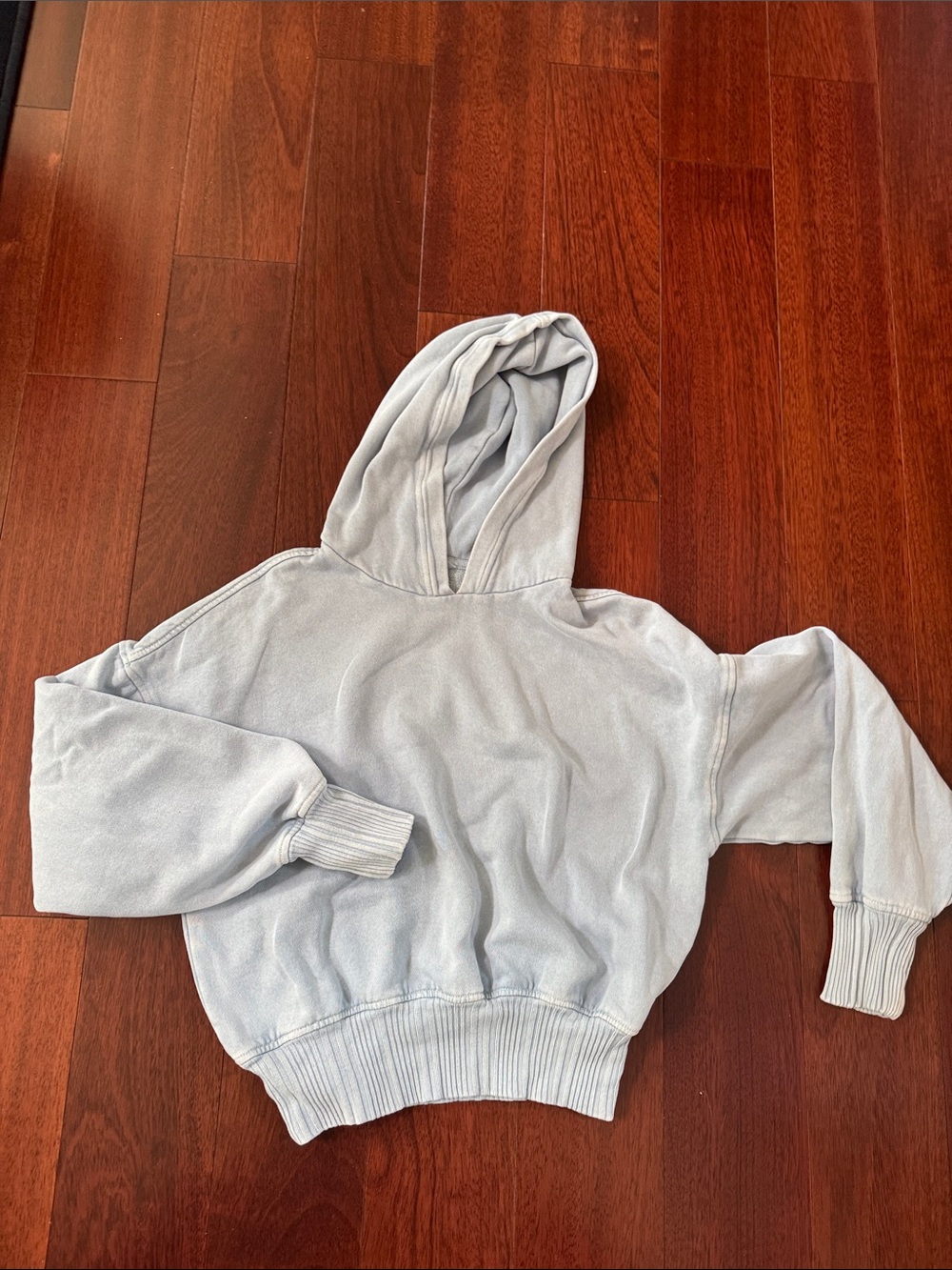 Aerie Light Gray Cropped Hoodie Sweater -Reposhed